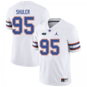 Men's Florida Gators #95 Adam Shuler NCAA Jordan Brand White Authentic Stitched College Football Jersey VBN1162PZ